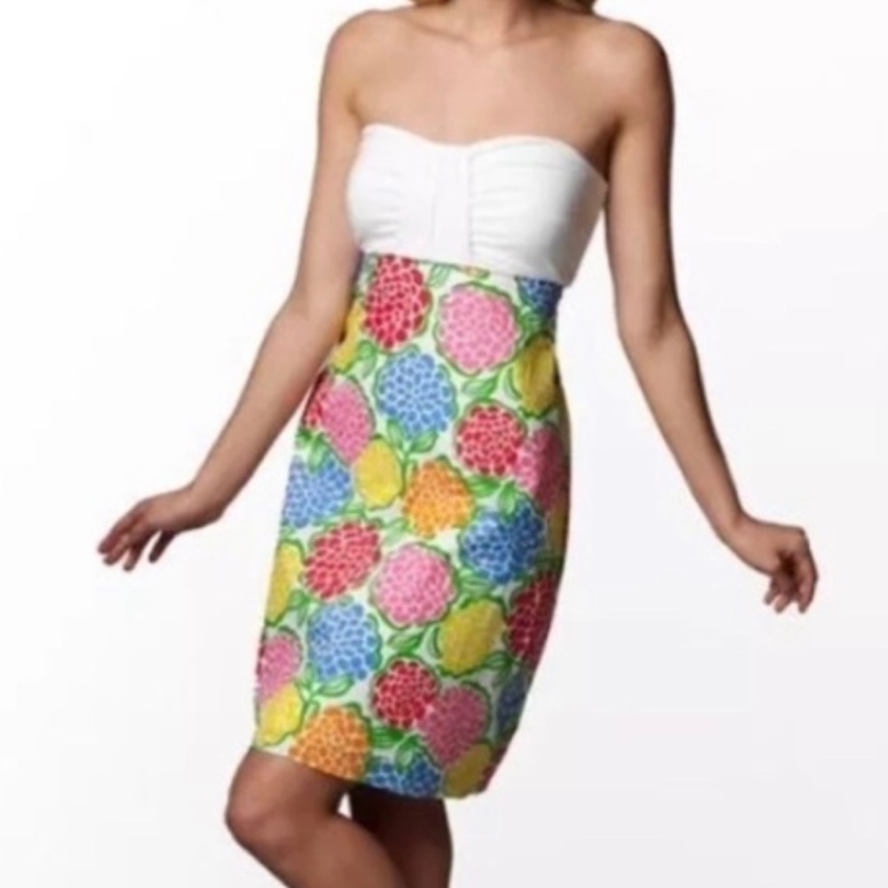 LILLY PULITZER Women’s Strapless PATTERSON Dress In MINNIE ZINNY Multicolor Sz S